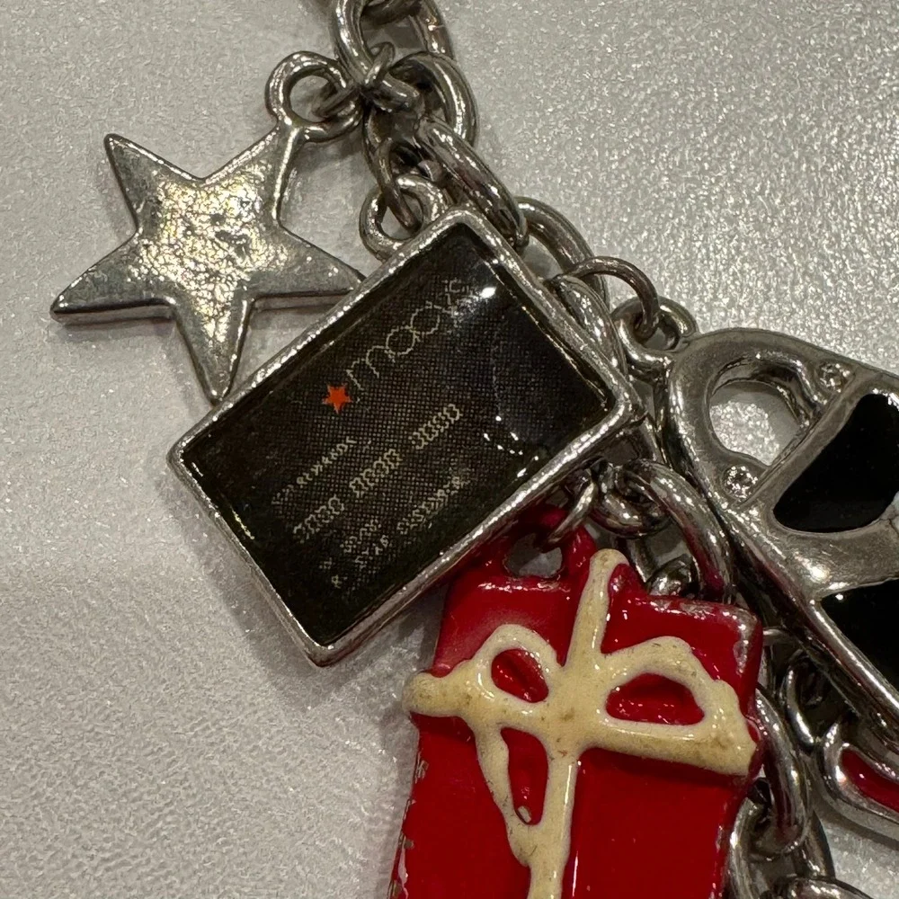 Macy's Shopping Bag Heart High Heel Credit Card Star Charm‎ Dangle Silver Tone